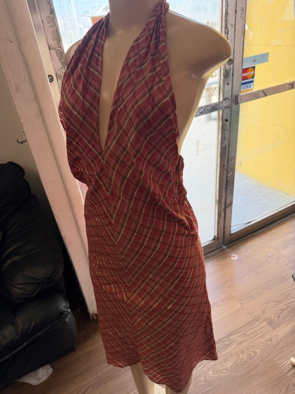 Nautica‎ Red Plaid Halter Dress - Picture 3 of 9